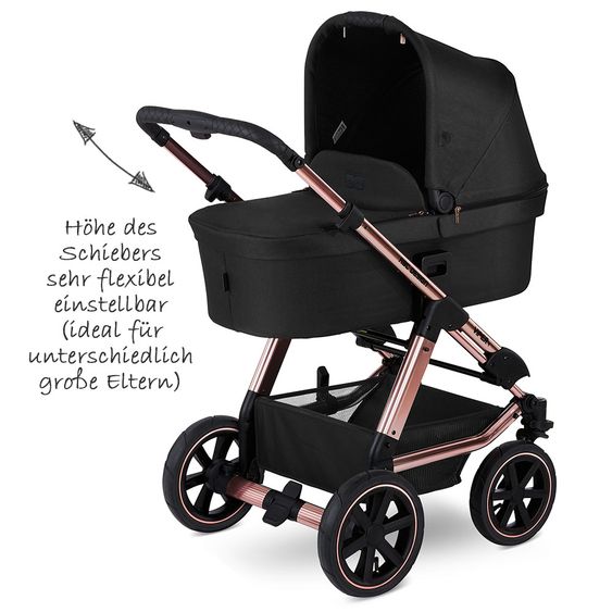 ABC Design Kombi-Kinderwagen Viper 4 Diamond Edition- inkl. Babywanne, Sportsitz & XXL Zubehörpaket - Rose Gold