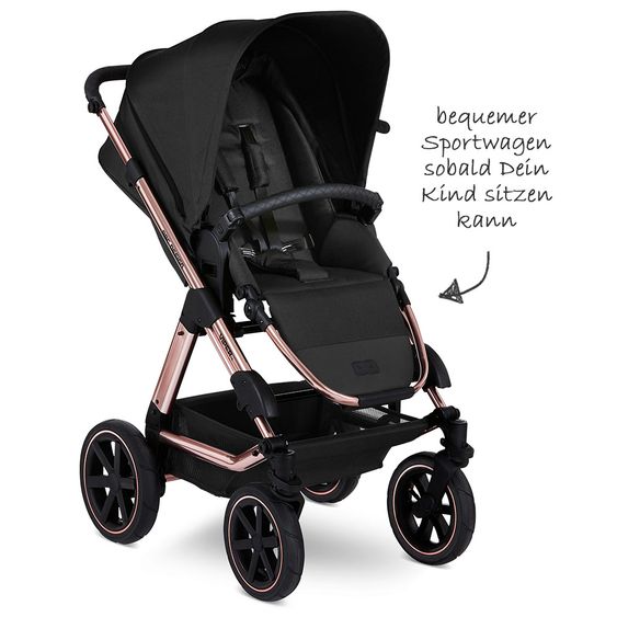 ABC Design Kombi-Kinderwagen Viper 4 Diamond Edition- inkl. Babywanne, Sportsitz & XXL Zubehörpaket - Rose Gold