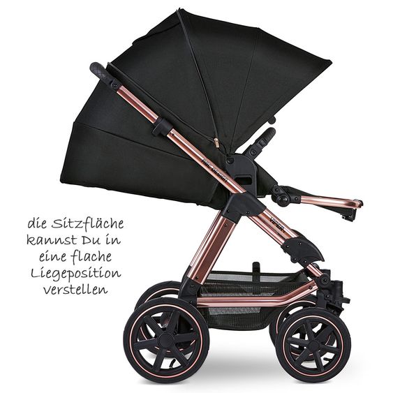 ABC Design Kombi-Kinderwagen Viper 4 Diamond Edition- inkl. Babywanne, Sportsitz & XXL Zubehörpaket - Rose Gold