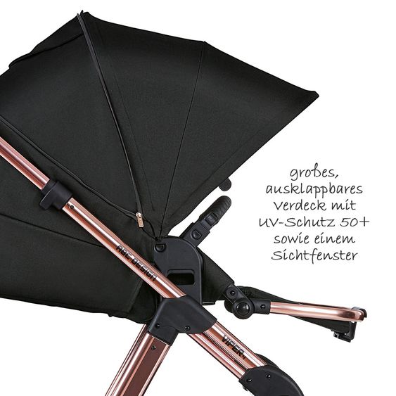 ABC Design Kombi-Kinderwagen Viper 4 Diamond Edition- inkl. Babywanne, Sportsitz & XXL Zubehörpaket - Rose Gold