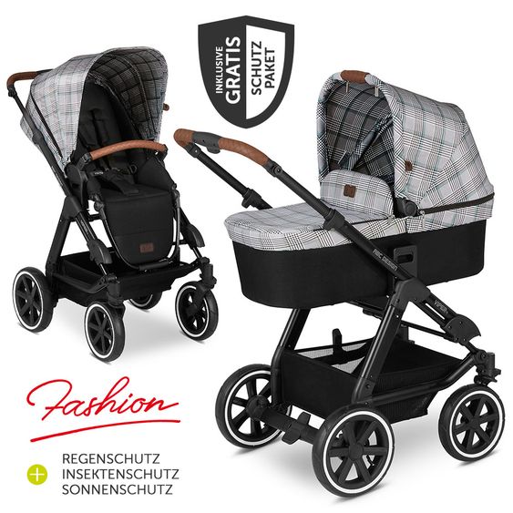 ABC Design Kombi-Kinderwagen Viper 4 - Fashion Edition - inkl. Babywanne, Sportsitz & XXL Zubehörpaket - Smaragd