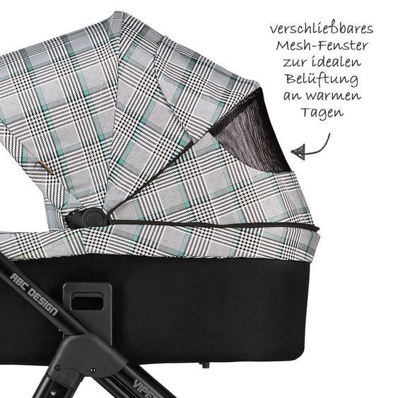 ABC Design Kombi-Kinderwagen Viper 4 - Fashion Edition - inkl. Babywanne, Sportsitz & XXL Zubehörpaket - Smaragd