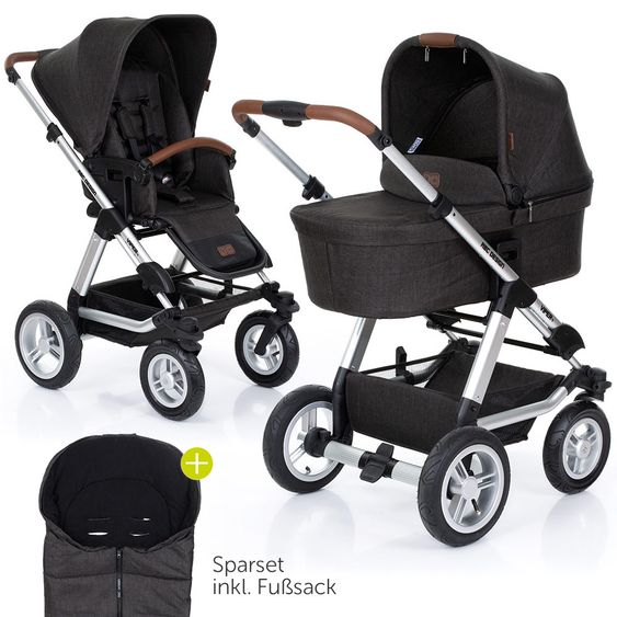 ABC Design Kombi-Kinderwagen Viper 4 - inkl. Babywanne, Sportsitz und Fußsack - Piano