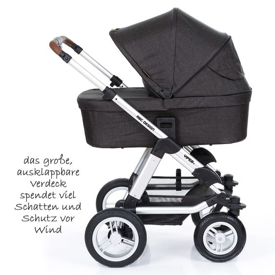 ABC Design Kombi-Kinderwagen Viper 4 - inkl. Babywanne, Sportsitz und Fußsack - Piano