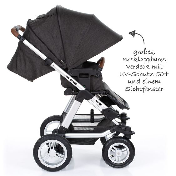 ABC Design Kombi-Kinderwagen Viper 4 - inkl. Babywanne, Sportsitz und Fußsack - Piano