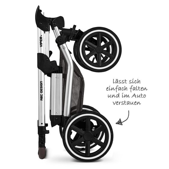 ABC Design Kombi-Kinderwagen Viper 4 - inkl. Babywanne, Sportsitz, Wickeltasche und Winter-Fußsack - Fashion Edition - Fox