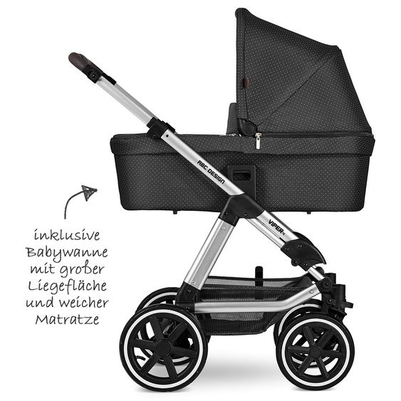 ABC Design Kombi-Kinderwagen Viper 4 - inkl. Babywanne, Sportsitz, Wickeltasche und Winter-Fußsack - Fashion Edition - Fox
