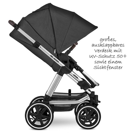 ABC Design Kombi-Kinderwagen Viper 4 - inkl. Babywanne, Sportsitz, Wickeltasche und Winter-Fußsack - Fashion Edition - Fox