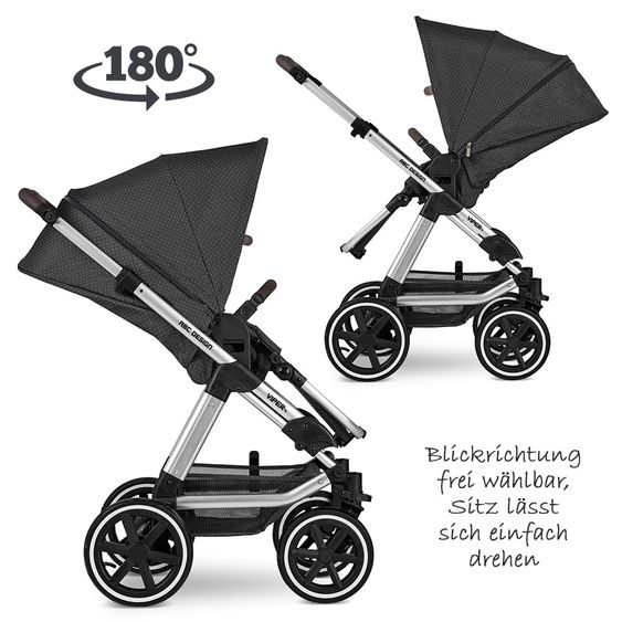 ABC Design Kombi-Kinderwagen Viper 4 - inkl. Babywanne, Sportsitz, Wickeltasche und Winter-Fußsack - Fashion Edition - Fox