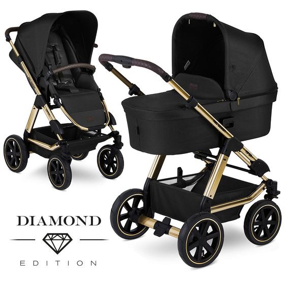 ABC Design Kombi-Kinderwagen Viper 4 - inkl. Babywanne und Sportsitz - Diamond Edition - Champagne