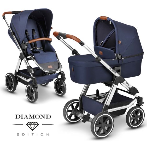 ABC Design Kombi-Kinderwagen Viper 4 - inkl. Babywanne und Sportsitz - Diamond Edition - Navy