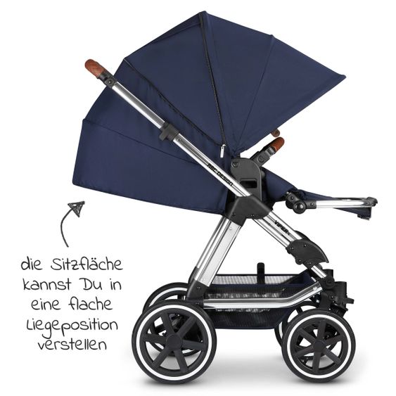 ABC Design Kombi-Kinderwagen Viper 4 - inkl. Babywanne und Sportsitz - Diamond Edition - Navy