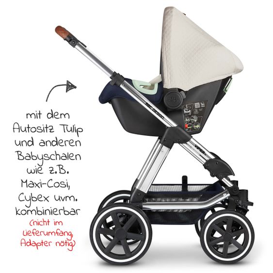 ABC Design Kombi-Kinderwagen Viper 4 - inkl. Babywanne und Sportsitz - Diamond Edition - Navy