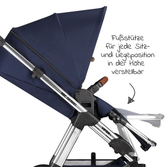 ABC Design Kombi-Kinderwagen Viper 4 - inkl. Babywanne und Sportsitz - Diamond Edition - Navy