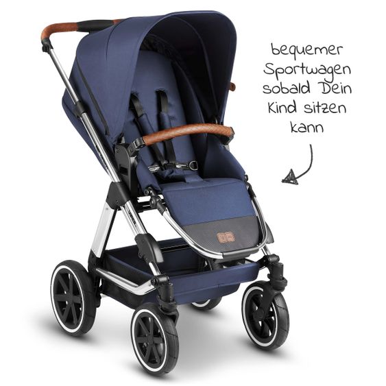 ABC Design Kombi-Kinderwagen Viper 4 - inkl. Babywanne und Sportsitz - Diamond Edition - Navy