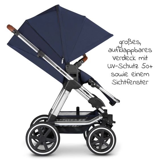 ABC Design Kombi-Kinderwagen Viper 4 - inkl. Babywanne und Sportsitz - Diamond Edition - Navy