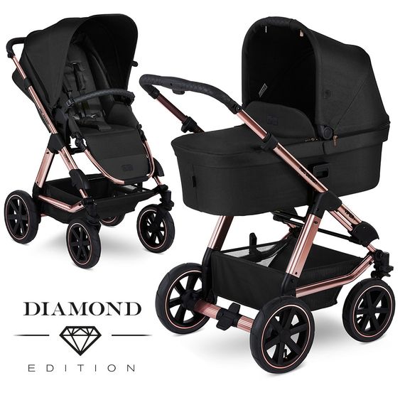 ABC Design Passeggino Viper 4 Combi - incluso navicella e seggiolino sportivo - Diamond Edition - Oro rosa