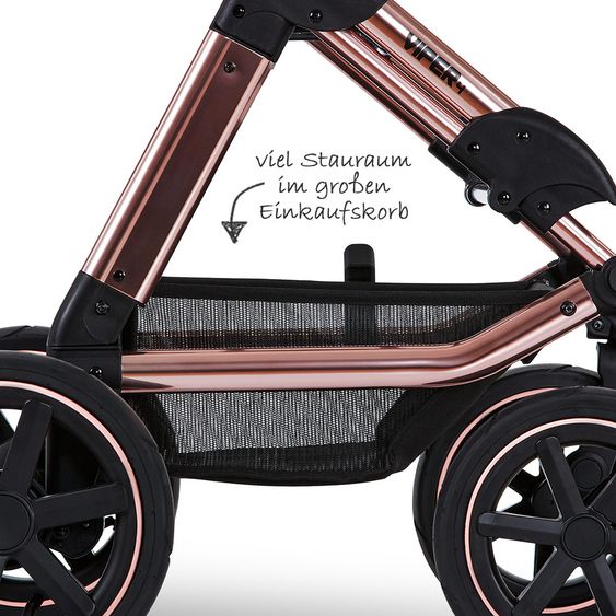 ABC Design Passeggino Viper 4 Combi - incluso navicella e seggiolino sportivo - Diamond Edition - Oro rosa