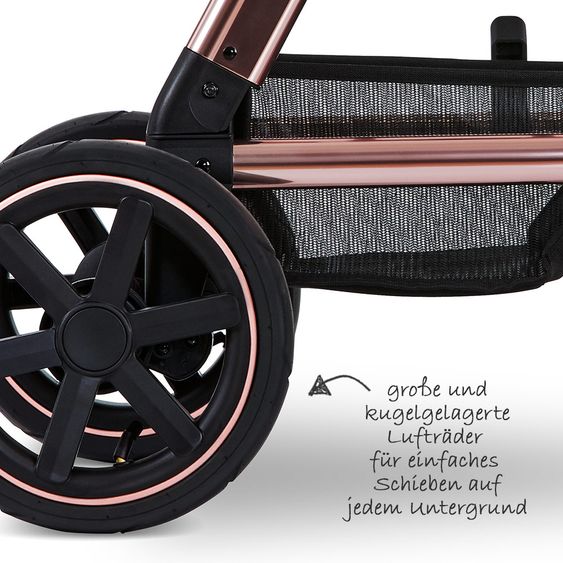 ABC Design Passeggino Viper 4 Combi - incluso navicella e seggiolino sportivo - Diamond Edition - Oro rosa