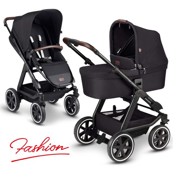 ABC Design Kombi-Kinderwagen Viper 4 - inkl. Babywanne und Sportsitz - Fashion Edition - Midnight
