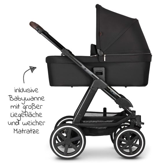 ABC Design Kombi-Kinderwagen Viper 4 - inkl. Babywanne und Sportsitz - Fashion Edition - Midnight