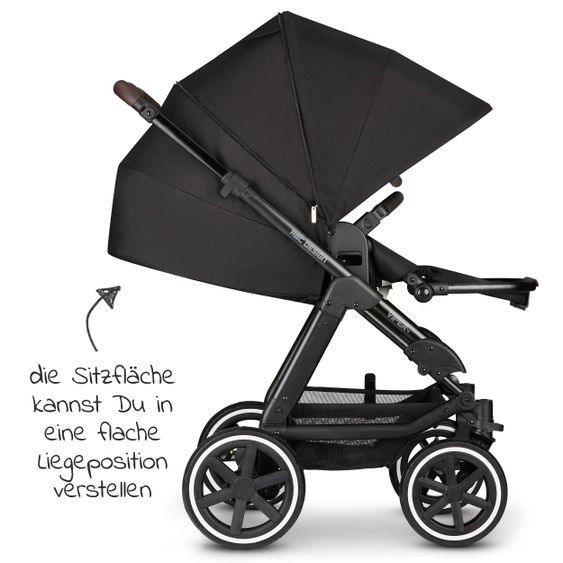 ABC Design Kombi-Kinderwagen Viper 4 - inkl. Babywanne und Sportsitz - Fashion Edition - Midnight
