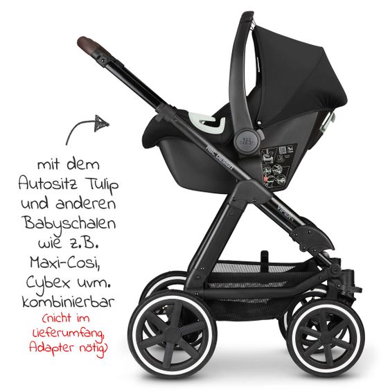 ABC Design Kombi-Kinderwagen Viper 4 - inkl. Babywanne und Sportsitz - Fashion Edition - Midnight