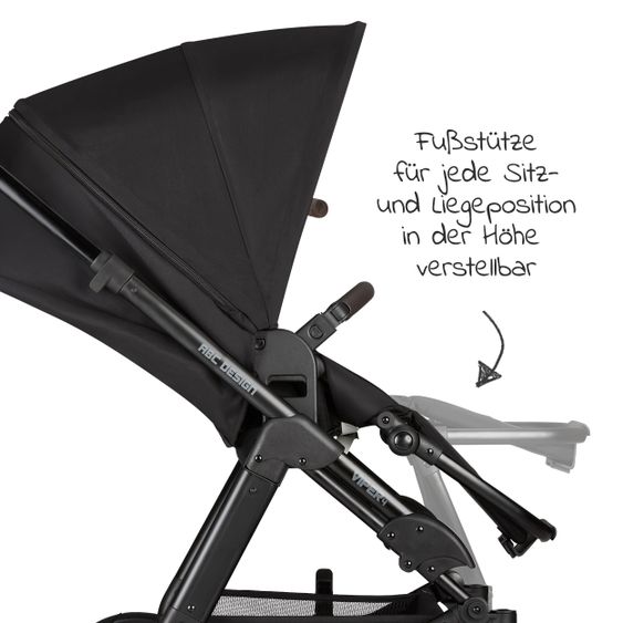 ABC Design Kombi-Kinderwagen Viper 4 - inkl. Babywanne und Sportsitz - Fashion Edition - Midnight