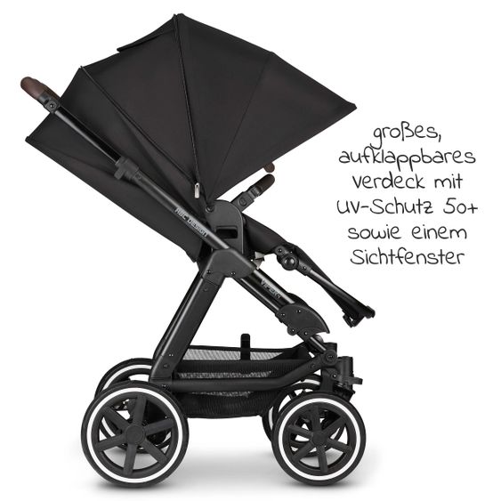 ABC Design Kombi-Kinderwagen Viper 4 - inkl. Babywanne und Sportsitz - Fashion Edition - Midnight