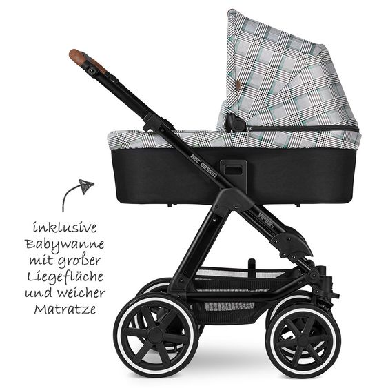 ABC Design Kombi-Kinderwagen Viper 4 - inkl. Babywanne und Sportsitz - Fashion Edition - Smaragd