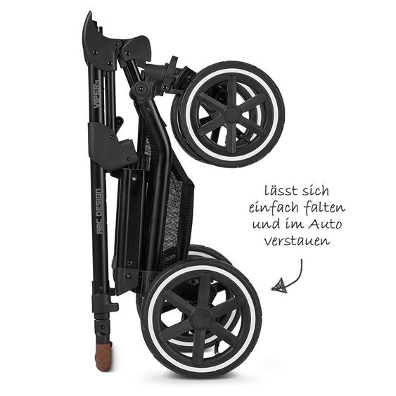 ABC Design Kombi-Kinderwagen Viper 4 - inkl. Babywanne und Sportsitz - Fashion Edition - Smaragd