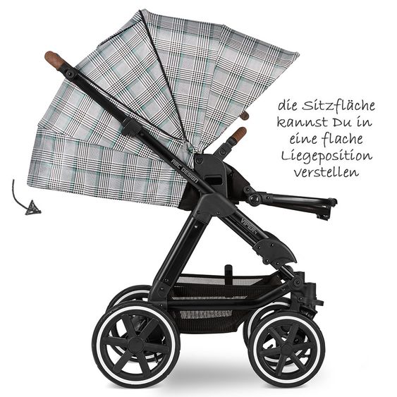 ABC Design Kombi-Kinderwagen Viper 4 - inkl. Babywanne und Sportsitz - Fashion Edition - Smaragd