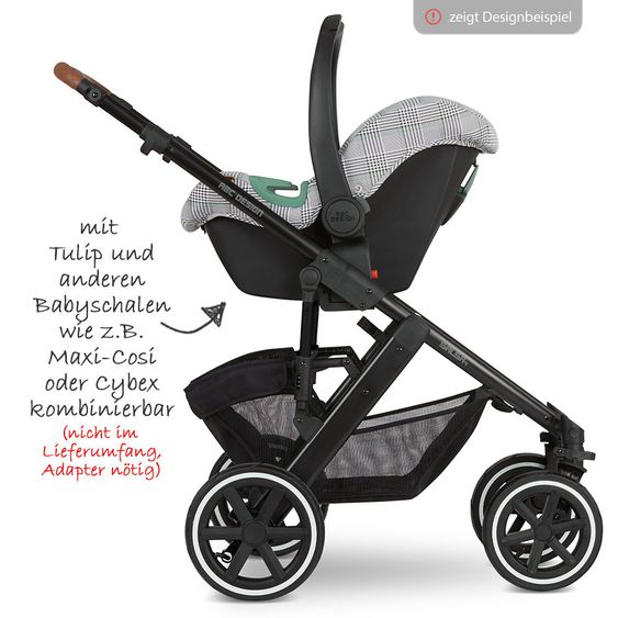 ABC Design Kombi-Kinderwagen Viper 4 - inkl. Babywanne und Sportsitz - Fashion Edition - Smaragd