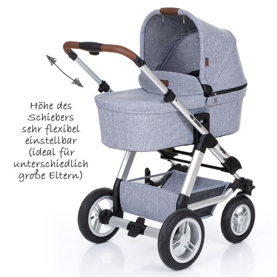 ABC Design Kombi-Kinderwagen Viper 4 - inkl. Babywanne und Sportsitz - Graphite Grey