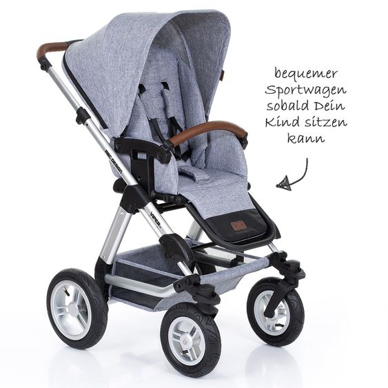 ABC Design Kombi-Kinderwagen Viper 4 - inkl. Babywanne und Sportsitz - Graphite Grey