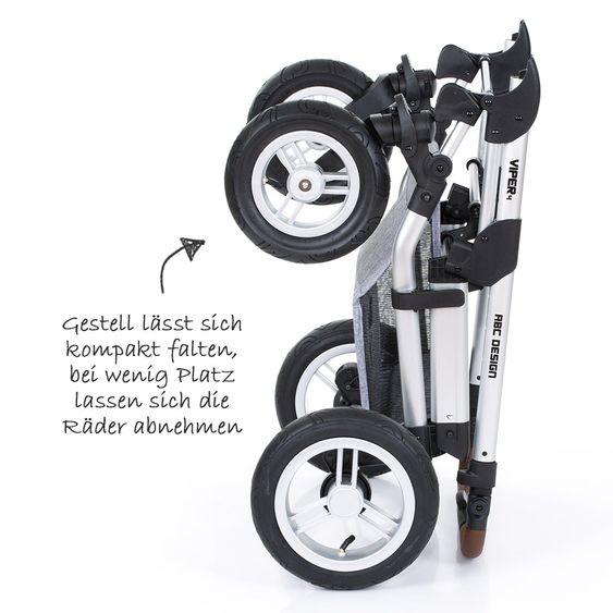 ABC Design Kombi-Kinderwagen Viper 4 - inkl. Babywanne und Sportsitz - Graphite Grey