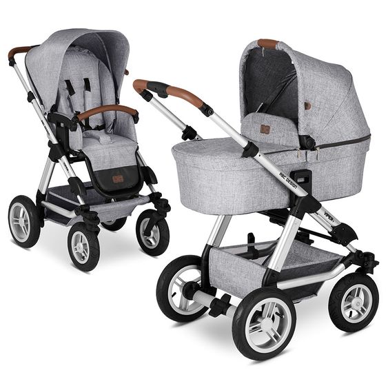ABC Design Kombi-Kinderwagen Viper 4 - inkl. Babywanne und Sportsitz - Graphite Grey