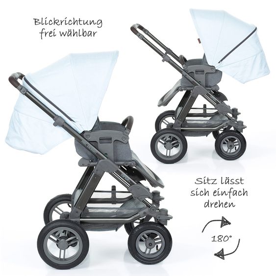 ABC Design Kombi-Kinderwagen Viper 4 - inkl. Babywanne und Sportsitz - Ice