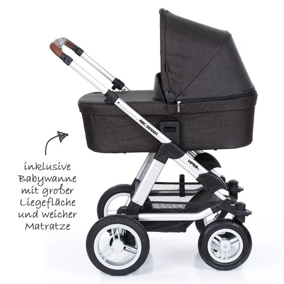 ABC Design Combi pushchair Viper 4 - incl. baby bath and sports seat - piano