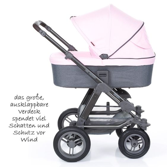 ABC Design Kombi-Kinderwagen Viper 4 - inkl. Babywanne und Sportsitz - Rose