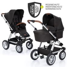 Passeggino combinato Viper 4 con ruote pneumatiche - incluso navicella, seggiolino sportivo e set di accessori XXL - Pianoforte
