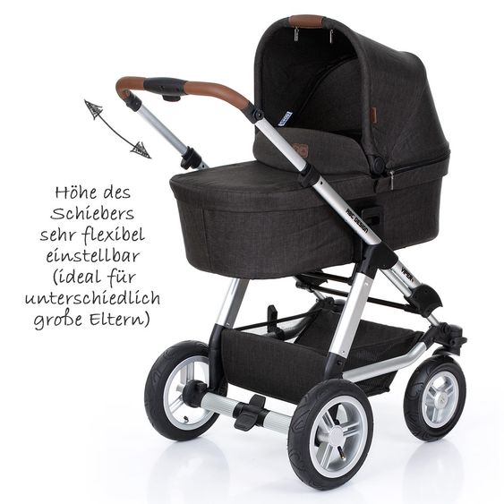 ABC Design Kombi-Kinderwagen Viper 4 mit Lufträdern - inkl. Babywanne, Sportsitz und XXL Zubehörset - Piano