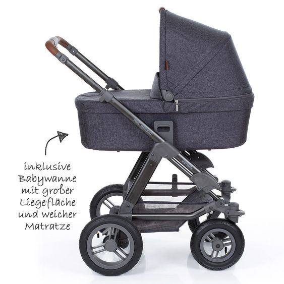 ABC Design Kombi-Kinderwagen Viper 4 mit Lufträdern - inkl. Babywanne, Sportsitz und XXL Zubehörset - Street
