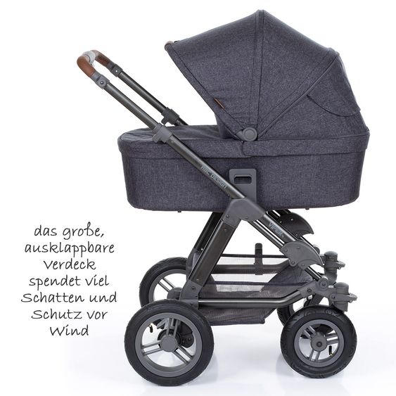 ABC Design Kombi-Kinderwagen Viper 4 mit Lufträdern - inkl. Babywanne, Sportsitz und XXL Zubehörset - Street