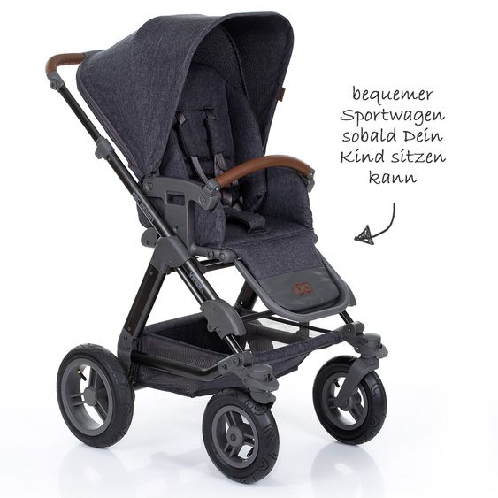 ABC Design Kombi-Kinderwagen Viper 4 mit Lufträdern - inkl. Babywanne, Sportsitz und XXL Zubehörset - Street