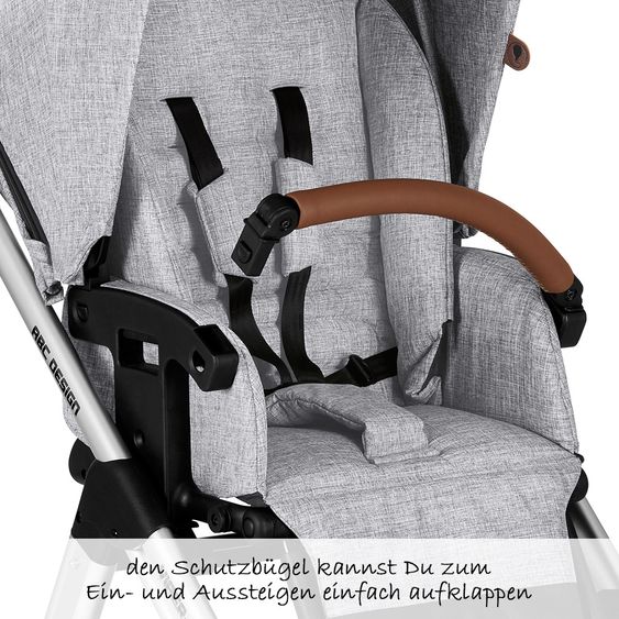 ABC Design Kombi-Kinderwagen Viper 4 mit Lufträdern - inkl. Babywanne, Sportsitz & XXL Zubehörpaket - Graphite Grey