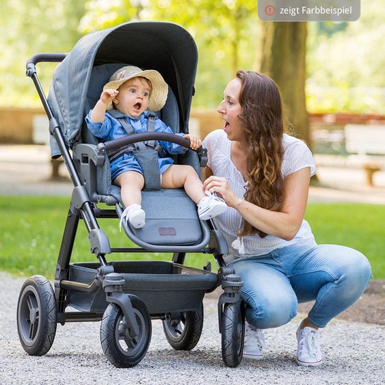 ABC Design Kombi-Kinderwagen Viper 4 mit Lufträdern - inkl. Babywanne, Sportsitz & XXL Zubehörpaket - Graphite Grey