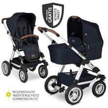 Combi stroller Viper 4 with pneumatic wheels - incl. carrycot, sport seat & XXL accessories package - Shadow