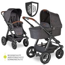 Passeggino combinato Viper 4 con ruote pneumatiche - incluso navicella, seggiolino sportivo e pacchetto accessori XXL - Street
