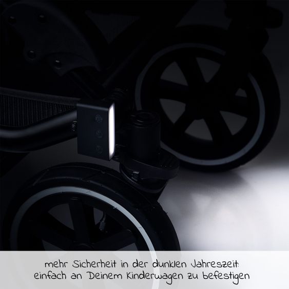 ABC Design LED Kinderwagen Licht / Sicherheits- Beleuchtung inkl. Akku und USB Ladefunktion